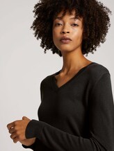 Basic Pullover mit V-Ausschnitt - Frauen - deep black Basic Pullover mit V-Ausschnitt - Frauen - deep black - 9 - TOM TAILOR