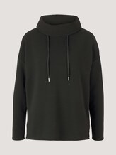 Gestructureerd sweatshirt met col - Vrouwen - deep black Gestructureerd sweatshirt met col - Vrouwen - deep black - 7 - TOM TAILOR