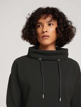 Gestructureerd sweatshirt met col - Vrouwen - deep black Gestructureerd sweatshirt met col - Vrouwen - deep black - 9 - TOM TAILOR