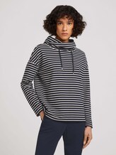 Strukturiertes Sweatshirt mit Rollkragen - Frauen - navy ottoman stripe Strukturiertes Sweatshirt mit Rollkragen - Frauen - navy ottoman stripe - 1 - TOM TAILOR