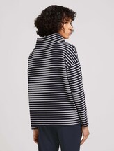 Strukturiertes Sweatshirt mit Rollkragen - Frauen - navy ottoman stripe Strukturiertes Sweatshirt mit Rollkragen - Frauen - navy ottoman stripe - 2 - TOM TAILOR
