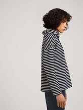 Strukturiertes Sweatshirt mit Rollkragen - Frauen - navy ottoman stripe Strukturiertes Sweatshirt mit Rollkragen - Frauen - navy ottoman stripe - 5 - TOM TAILOR