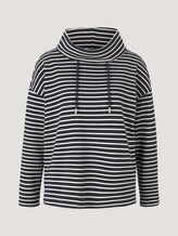 Strukturiertes Sweatshirt mit Rollkragen - Frauen - navy ottoman stripe Strukturiertes Sweatshirt mit Rollkragen - Frauen - navy ottoman stripe - 7 - TOM TAILOR