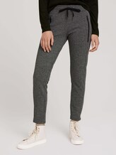 Gemusterte Hose im Loose Fit - Frauen - black white structure Gemusterte Hose im Loose Fit - Frauen - black white structure - 1 - TOM TAILOR