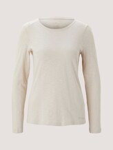 Basic Langarmshirt mit Bio-Baumwolle - Frauen - cold beige Basic Langarmshirt mit Bio-Baumwolle - Frauen - cold beige - 7 - TOM TAILOR