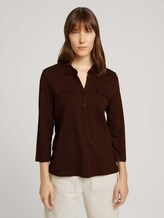 Henleyshirt mit Brusttaschen - Frauen - java dark brown Henleyshirt mit Brusttaschen - Frauen - java dark brown - 1 - TOM TAILOR
