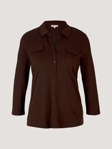 Henleyshirt mit Brusttaschen - Frauen - java dark brown Henleyshirt mit Brusttaschen - Frauen - java dark brown - 7 - TOM TAILOR