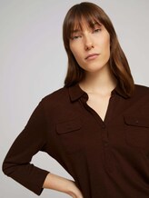 Henleyshirt mit Brusttaschen - Frauen - java dark brown Henleyshirt mit Brusttaschen - Frauen - java dark brown - 9 - TOM TAILOR