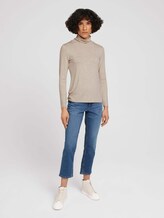 Jersey Rollkragenshirt - Frauen - cold beige melange Jersey Rollkragenshirt - Frauen - cold beige melange - 3 - TOM TAILOR
