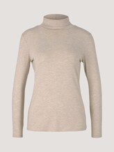 Jersey Rollkragenshirt - Frauen - cold beige melange Jersey Rollkragenshirt - Frauen - cold beige melange - 7 - TOM TAILOR