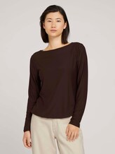 Langarmshirt mit elastischem Bund - Frauen - java dark brown Langarmshirt mit elastischem Bund - Frauen - java dark brown - 1 - TOM TAILOR