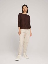 Langarmshirt mit elastischem Bund - Frauen - java dark brown Langarmshirt mit elastischem Bund - Frauen - java dark brown - 3 - TOM TAILOR