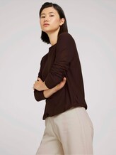 Langarmshirt mit elastischem Bund - Frauen - java dark brown Langarmshirt mit elastischem Bund - Frauen - java dark brown - 5 - TOM TAILOR
