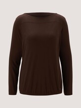 Langarmshirt mit elastischem Bund - Frauen - java dark brown Langarmshirt mit elastischem Bund - Frauen - java dark brown - 7 - TOM TAILOR