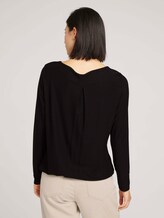 Langarmshirt mit elastischem Bund - Frauen - deep black Langarmshirt mit elastischem Bund - Frauen - deep black - 2 - TOM TAILOR