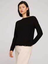 Langarmshirt mit elastischem Bund - Frauen - deep black Langarmshirt mit elastischem Bund - Frauen - deep black - 5 - TOM TAILOR