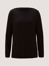 Langarmshirt mit elastischem Bund - Frauen - deep black Langarmshirt mit elastischem Bund - Frauen - deep black - 7 - TOM TAILOR
