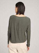 Langarmshirt mit elastischem Bund - Frauen - dusty mid olive Langarmshirt mit elastischem Bund - Frauen - dusty mid olive - 2 - TOM TAILOR