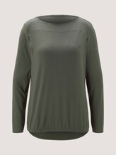 Langarmshirt mit elastischem Bund - Frauen - dusty mid olive Langarmshirt mit elastischem Bund - Frauen - dusty mid olive - 7 - TOM TAILOR