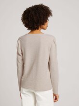 Strukturiertes Shirt mit Raffungen - Frauen - cold beige Strukturiertes Shirt mit Raffungen - Frauen - cold beige - 2 - TOM TAILOR