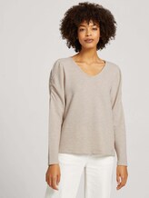 Strukturiertes Shirt mit Raffungen - Frauen - cold beige Strukturiertes Shirt mit Raffungen - Frauen - cold beige - 5 - TOM TAILOR