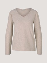 Strukturiertes Shirt mit Raffungen - Frauen - cold beige Strukturiertes Shirt mit Raffungen - Frauen - cold beige - 7 - TOM TAILOR