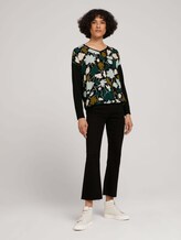Patterned shirt in a mix of materials - Women - green large floral design Patterned shirt in a mix of materials - Women - green large floral design - 3 - TOM TAILOR