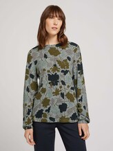 Patterned shirt with balloon sleeves - Women - floral design cosy fabric Patterned shirt with balloon sleeves - Women - floral design cosy fabric - 1 - TOM TAILOR