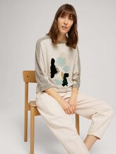 7/8 shirt with a print - Women - cold beige melange 7/8 shirt with a print - Women - cold beige melange - 5 - TOM TAILOR