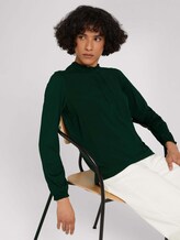 Langarmshirt mit Rüschendetails - Frauen - dark pine green Langarmshirt mit Rüschendetails - Frauen - dark pine green - 5 - TOM TAILOR