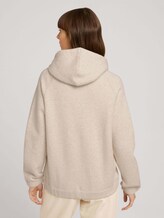 Melierte Sweatjacke mit Kapuze - Frauen - cold beige melange Melierte Sweatjacke mit Kapuze - Frauen - cold beige melange - 2 - TOM TAILOR