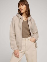 Melierte Sweatjacke mit Kapuze - Frauen - cold beige melange Melierte Sweatjacke mit Kapuze - Frauen - cold beige melange - 5 - TOM TAILOR