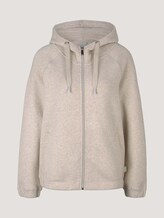Melierte Sweatjacke mit Kapuze - Frauen - cold beige melange Melierte Sweatjacke mit Kapuze - Frauen - cold beige melange - 7 - TOM TAILOR