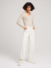 Langarmshirt mit V-Ausschnitt - Frauen - cold beige melange Langarmshirt mit V-Ausschnitt - Frauen - cold beige melange - 3 - TOM TAILOR
