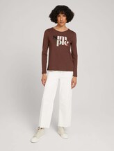 Langarmshirt mit Print - Frauen - earth brown Langarmshirt mit Print - Frauen - earth brown - 3 - TOM TAILOR
