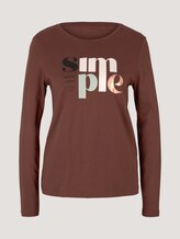 Langarmshirt mit Print - Frauen - earth brown Langarmshirt mit Print - Frauen - earth brown - 7 - TOM TAILOR