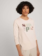 Langarmshirt mit Print - Frauen - cold beige Langarmshirt mit Print - Frauen - cold beige - 5 - TOM TAILOR