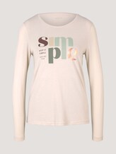 Langarmshirt mit Print - Frauen - cold beige Langarmshirt mit Print - Frauen - cold beige - 7 - TOM TAILOR