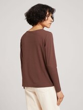 Langarmshirt mit Faltenlegung - Frauen - earth brown Langarmshirt mit Faltenlegung - Frauen - earth brown - 2 - TOM TAILOR