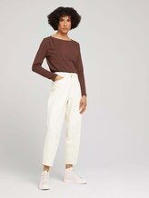 Langarmshirt mit Faltenlegung - Frauen - earth brown Langarmshirt mit Faltenlegung - Frauen - earth brown - 3 - TOM TAILOR