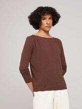 Langarmshirt mit Faltenlegung - Frauen - earth brown Langarmshirt mit Faltenlegung - Frauen - earth brown - 5 - TOM TAILOR