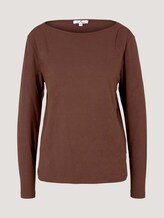 Langarmshirt mit Faltenlegung - Frauen - earth brown Langarmshirt mit Faltenlegung - Frauen - earth brown - 7 - TOM TAILOR