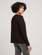 Langarmshirt mit Faltenlegung - Frauen - deep black Langarmshirt mit Faltenlegung - Frauen - deep black - 2 - TOM TAILOR