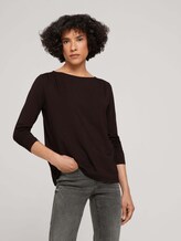 Langarmshirt mit Faltenlegung - Frauen - deep black Langarmshirt mit Faltenlegung - Frauen - deep black - 5 - TOM TAILOR
