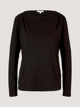 Langarmshirt mit Faltenlegung - Frauen - deep black Langarmshirt mit Faltenlegung - Frauen - deep black - 7 - TOM TAILOR