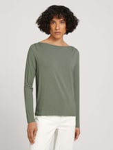 Langarmshirt mit Faltenlegung - Frauen - dusty mid olive Langarmshirt mit Faltenlegung - Frauen - dusty mid olive - 1 - TOM TAILOR