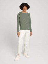 Langarmshirt mit Faltenlegung - Frauen - dusty mid olive Langarmshirt mit Faltenlegung - Frauen - dusty mid olive - 3 - TOM TAILOR