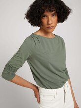 Langarmshirt mit Faltenlegung - Frauen - dusty mid olive Langarmshirt mit Faltenlegung - Frauen - dusty mid olive - 5 - TOM TAILOR