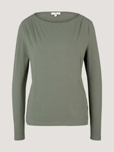 Langarmshirt mit Faltenlegung - Frauen - dusty mid olive Langarmshirt mit Faltenlegung - Frauen - dusty mid olive - 7 - TOM TAILOR