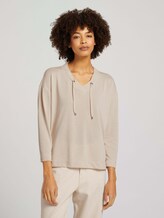 Loose Fit Shirt mit Tunnelzug - Frauen - cold beige Loose Fit Shirt mit Tunnelzug - Frauen - cold beige - 1 - TOM TAILOR